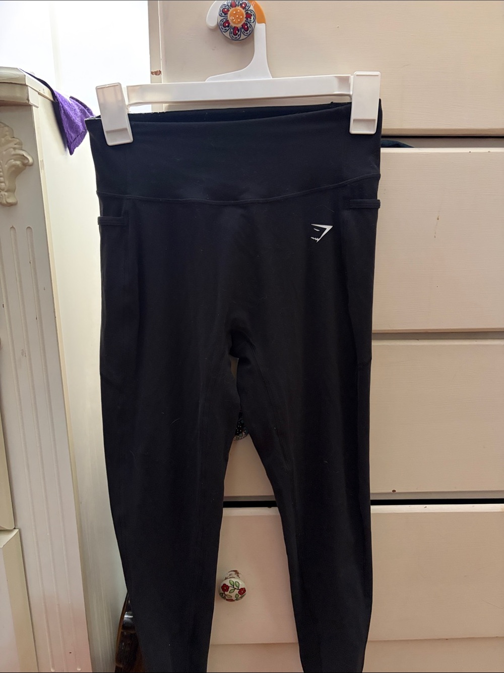 Gymshark Kids Black High-Waist Leggings with Side Pockets